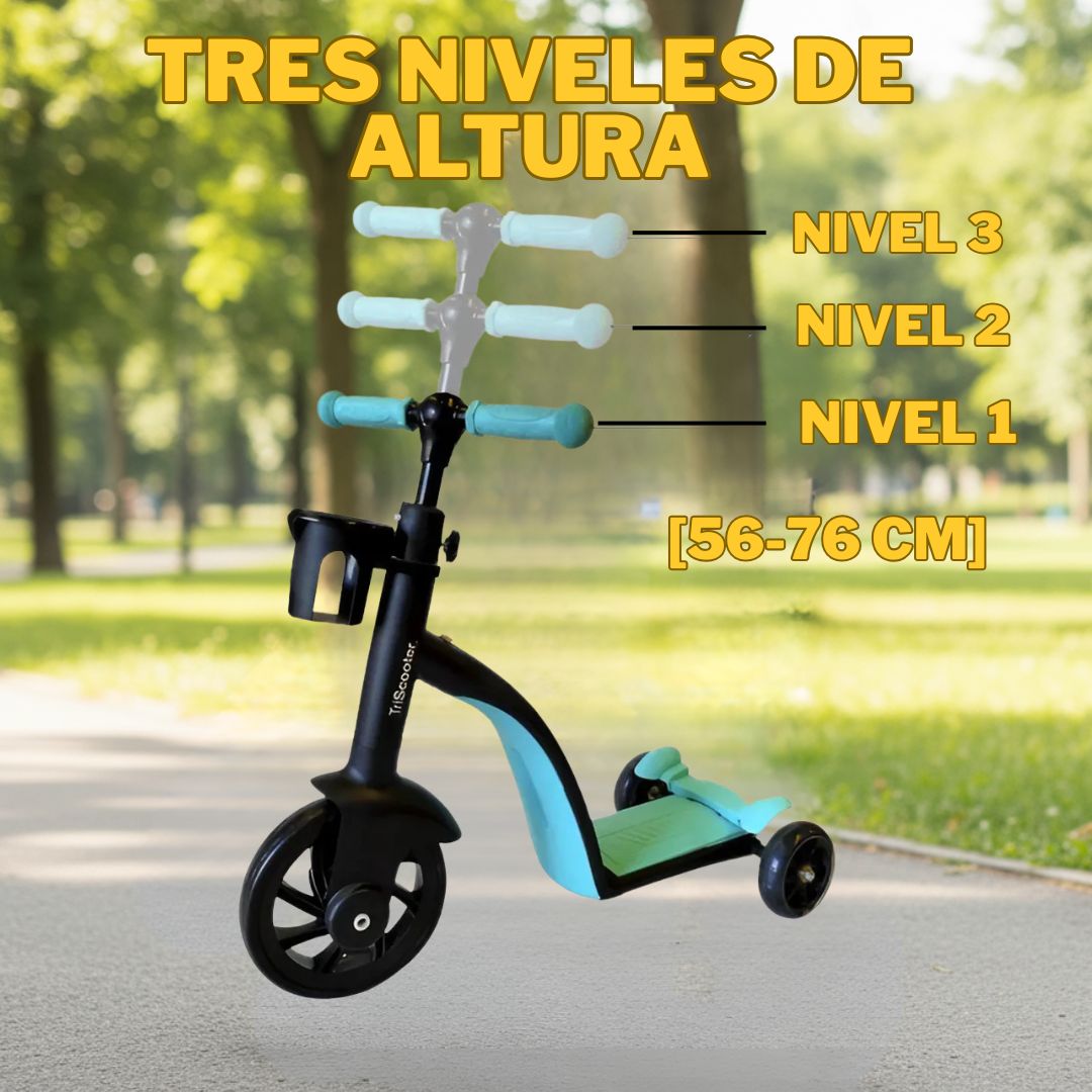 Triciclo 3 en 1 Infantil - Bicicleta, Monopatin y Triciclo - TodoBacano