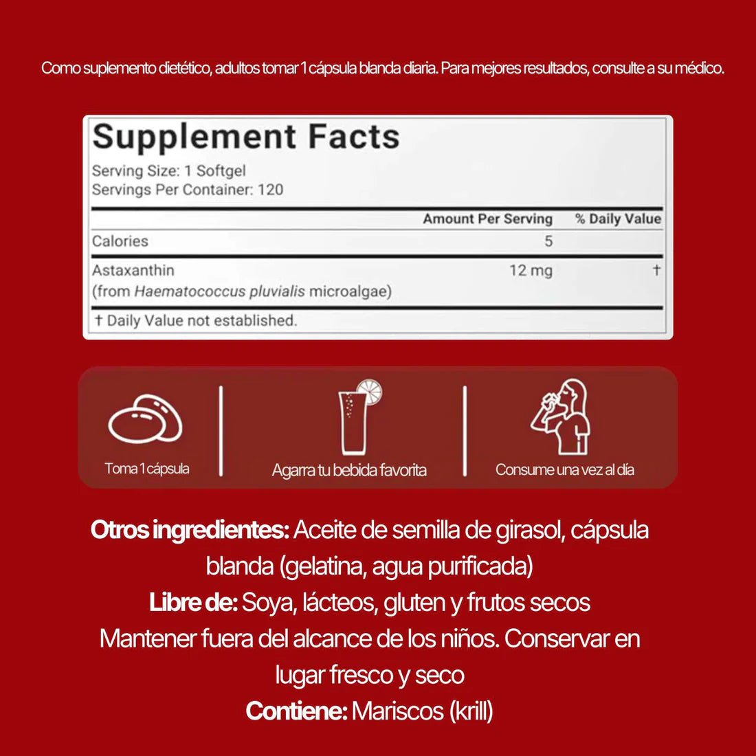 12 mg De Astaxantina Pura - TodoBacano