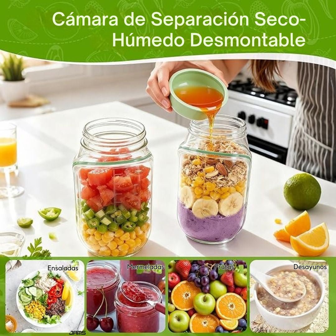 Tarro de ensalada portátil a prueba de fugas con apertura lateral - TodoBacano