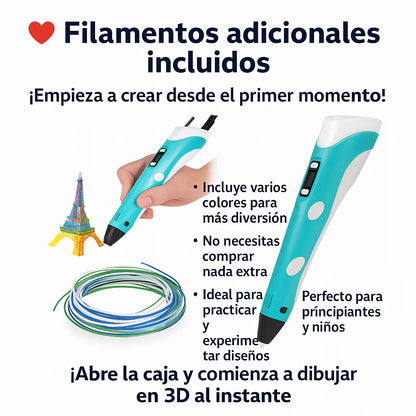 Lápiz Impresora 3D - 10 metros de filamento