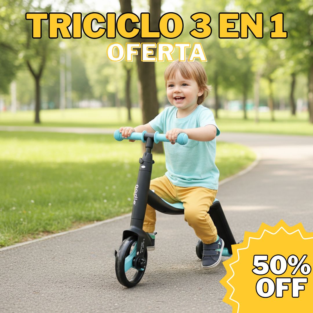 Triciclo 3 en 1 Infantil - Bicicleta, Monopatin y Triciclo