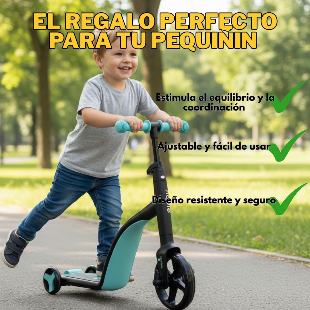 Triciclo 3 en 1 Infantil - Bicicleta, Monopatin y Triciclo