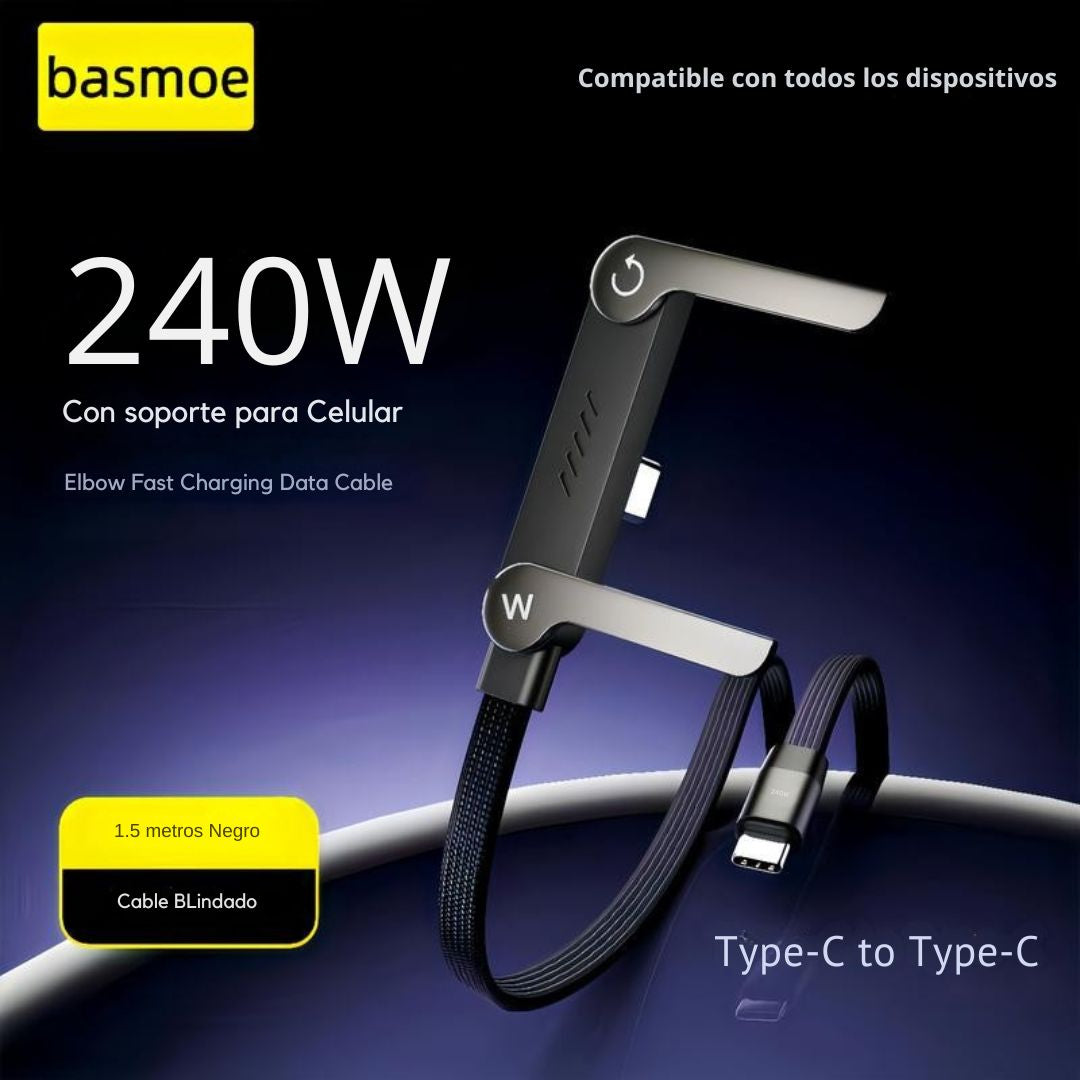 Cable de carga rápida de 240 W con soporte